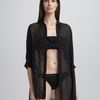 Michael By Michael Kors Cascading Ruffles Sheer Coverup in Black - Lyst