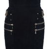 Balmain Quilted Suede Skirt in Black - Lyst