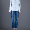 Balmain Washed Denim Shirt in Blue - Lyst
