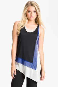 BCBGMAXAZRIA Asymmetrical Colorblock Tank - Lyst