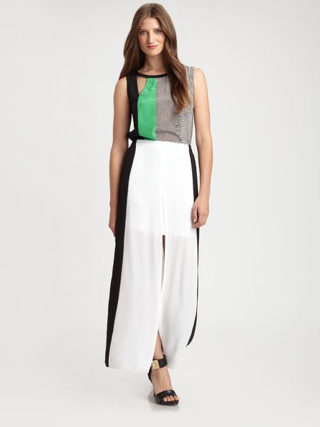 Bcbgmaxazria Elicia Cutout Tank Top in White (pearl) - Lyst