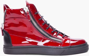 Giuseppe Zanotti Red Patent Leather Sneakers - Lyst