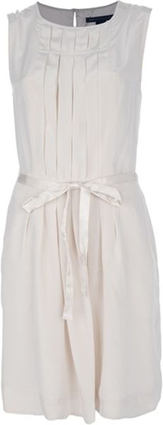 Marc By Marc Jacobs Pleated Dress in Beige - Lyst