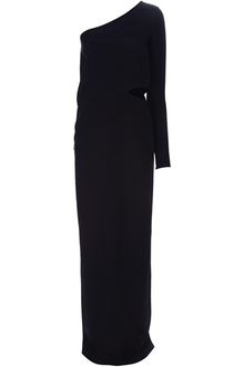 Black  Shoulder Dress on Jump Black Long Sleeve One Shoulder Printed Maxi Dress