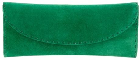 Casadei Suede Clutch in Green - Lyst