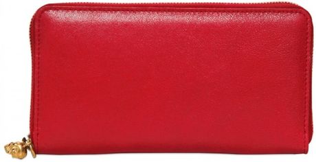 Alexander Mcqueen Leather Continental Zip Wallet in Red - Lyst