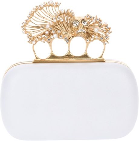 Alexander Mcqueen Knuckleduster Clutch in White - Lyst