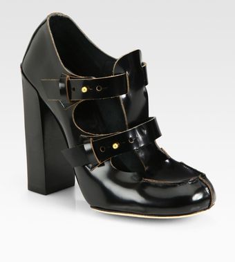 Chloé Double Buckle Patent Leather Platform Pumps - Lyst