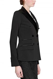 Dolce & Gabbana Stretch Wool Crepe and Velvet Jacket - Lyst
