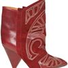 Isabel Marant 120mm Embroidered Suede Leather Boots in Red (bordeaux) - Lyst