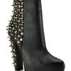 Jeffrey Campbell Avalos Black Leather Spiked Platform Bootie in Black - Lyst