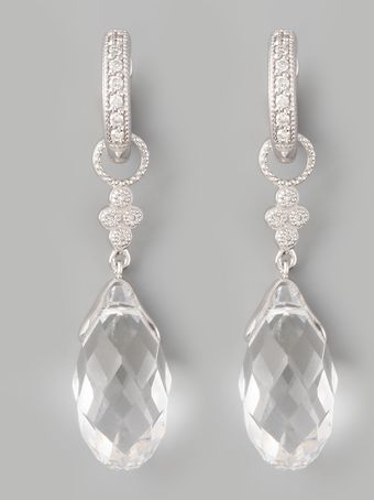 Judefrances Jewelry White Quartz Briolette Charms White Gold - Lyst