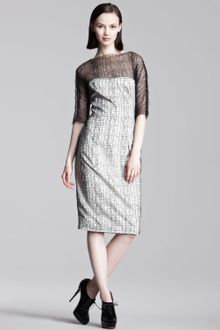 Lela Rose Laceoverlay Dress - Lyst