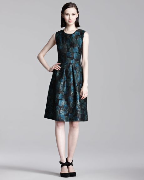 Lela Rose Brushed Fil Coupe Dress in Pink (jade) - Lyst