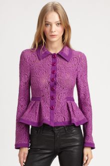 Nanette Lepore Summer Flame Lace Peplum Jacket - Lyst