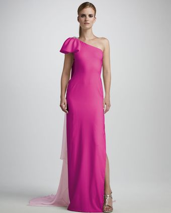Notte By Marchesa One Shoulder Column Gown - Lyst