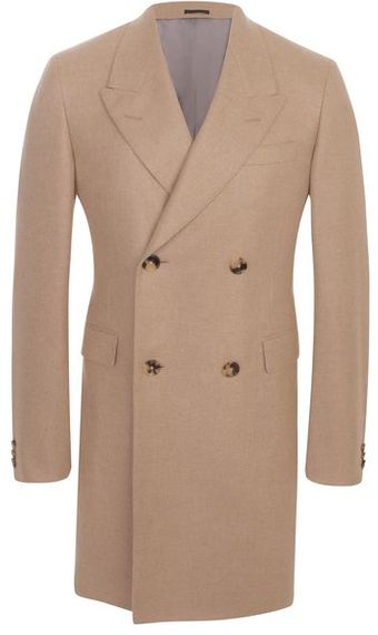 Alexander McQueen Sand Cashmere Doublebreasted Coat - Lyst