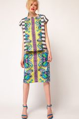 Asos Midi Skirt in Tropical Kanga Print