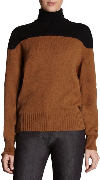 Balenciaga Roll Neck Sweater in Brown (camel) - Lyst