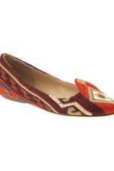 Belle By Sigerson Morrison Multicolor Aztec Print Loafers