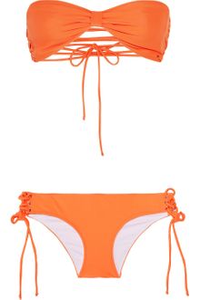Shimmi Nicole Laceup Bandeau Bikini - Lyst