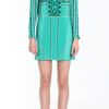 Tibi Printed Eyelet Shift Dress in Green (emerald multi) - Lyst