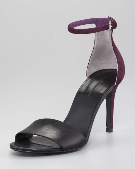 Alexander Wang Carmen Colorblock Sandal in Black (black purple) - Lyst