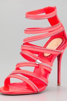 Christian Louboutin Unzip Patent Leather Booty Sandal Pink - Lyst