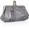 Christian Louboutin Mini Loubi Lula Glitter Finish Clutch in Silver - Lyst
