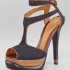 Fendi Bronte Feltleather Halter Strap Platform Sandal in Blue (grey burgundy) - Lyst