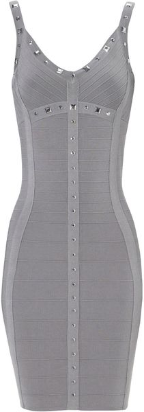 Jane Norman Bandage Stud Bodycon Dress - Lyst