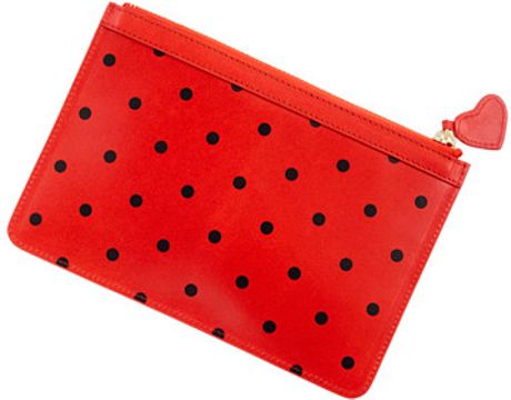 J.crew Receipt Pouch in Dot in Red (vivid poppy) - Lyst