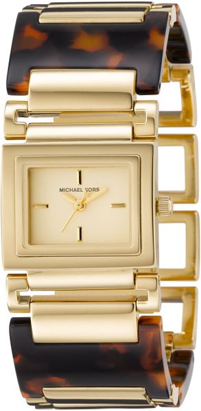 Michael Kors Tortoise Bracelet Golden Watch in Brown (null) - Lyst