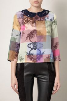 Preen Lace Collar Printed Tea Top - Lyst
