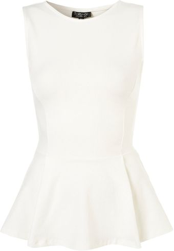 Topshop Basic Peplum Top - Lyst