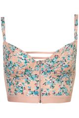 Topshop Floral Zip Front Bralet