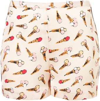 Topshop Ice Cream Print Shorts - Lyst