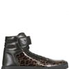 Yves Saint Laurent Malibu Velcro Leo Print Leather Sneakers in Black for Men - Lyst