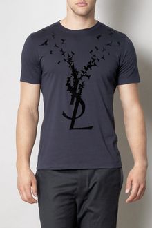 Yves Saint Laurent Flocked Dove Tshirt - Lyst