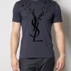 Yves Saint Laurent Flocked Dove Tshirt in Blue for Men (navy) - Lyst