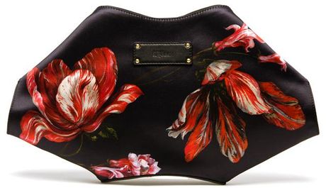 Alexander Mcqueen De Manta Floral Silksatin Clutch in Multicolor (multi) - Lyst