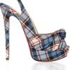 Christian Louboutin Jenny 150 Tartan Slingbacks in Blue (multicolored) - Lyst