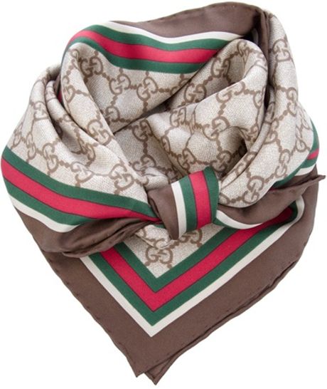 Gucci Printed Scarf in Beige (nude) - Lyst