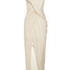Haute Hippie Draped Jersey Wrap Effect Dress in Beige (cream) - Lyst