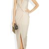 Haute Hippie Draped Jersey Wrap Effect Dress in Beige (cream) - Lyst