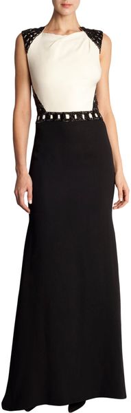 J. Mendel Sleeveless Open Back Gown in Black - Lyst