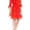 J.crew Adele Crinkled Silkchiffon Dress in Red (poppy) - Lyst