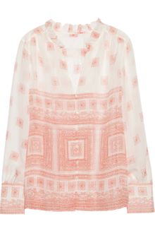 J.Crew Printed Silk chiffon Blouse - Lyst
