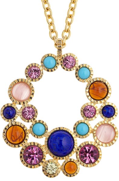 Kenneth Jay Lane Goldplated Crystal and Resin Stone Necklace in Gold - Lyst