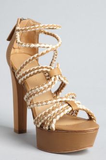 L.a.m.b. Tan Woven Leather Morisa Platform Sandals - Lyst
